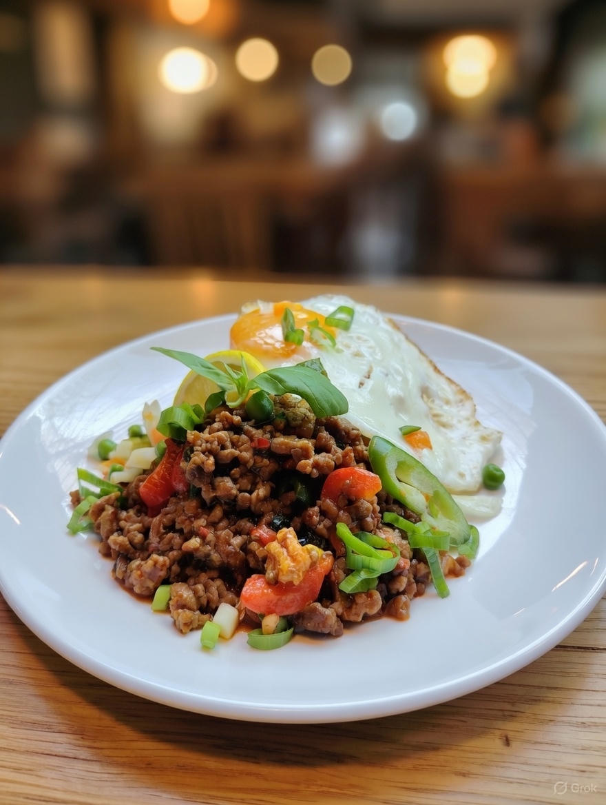 Pad Krapow (Riz au Porc Haché)